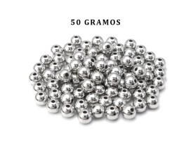 Bolitas de Metal Color Niquel 8mm x50 gramos